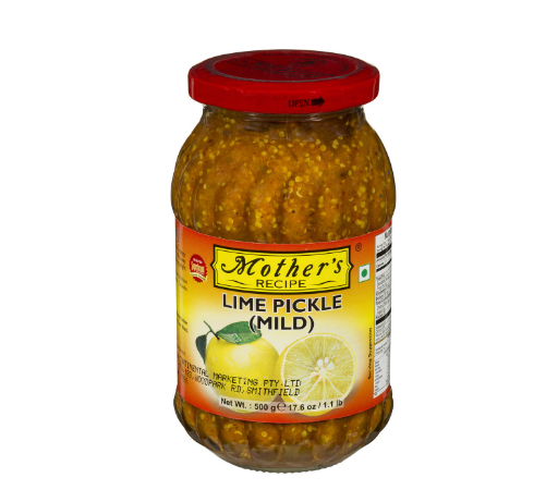 "Mother's Premium Lime Pickle Mild 500g jar"