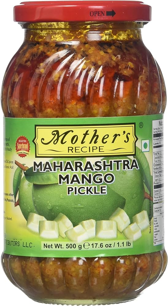 "Mother's Premium Maharashtra Mango Pickle 500g jar"