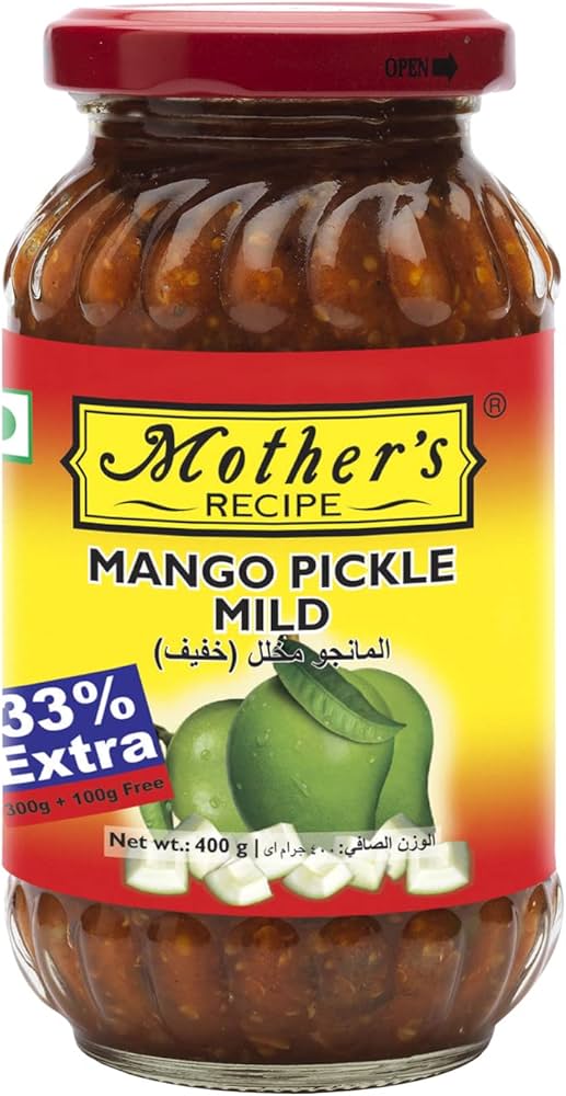 "Mother's Premium Mango Pickle Mild 500g jar"