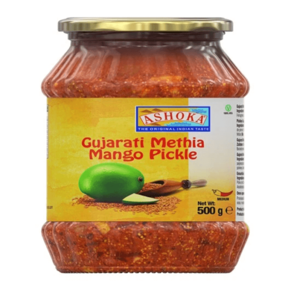 Shop Ashoka Pickle Gujrati Methia 500G at My Indian Grocer