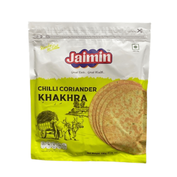 Shop Jaimin Chilli Coriander Khakhra 180G at My Indian Grocer