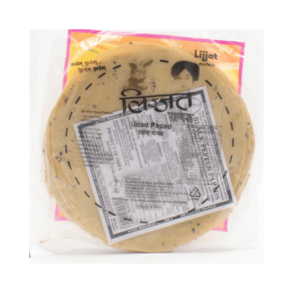 Shop Lijjat Black Pepper Papad 200G at My Indian Grocer