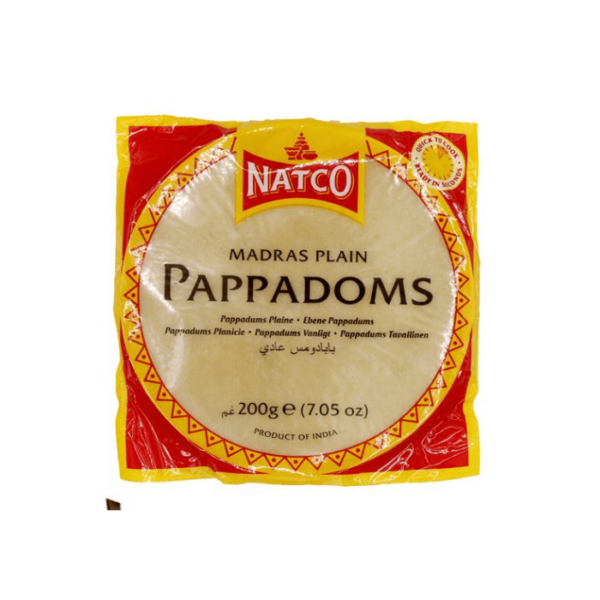 Shop Natco Papadoms Madras Plain 200G at My Indian Grocer