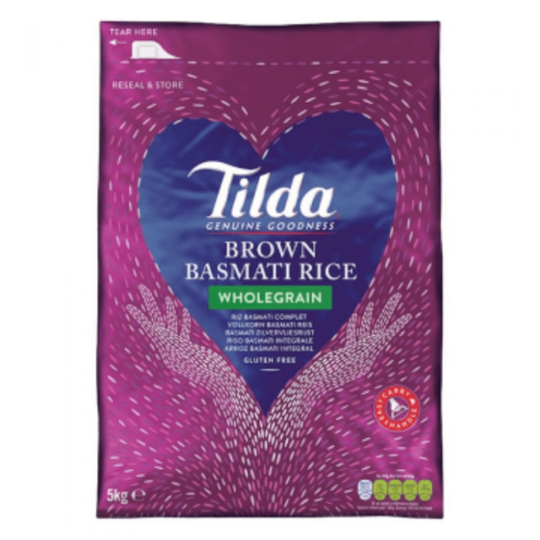 Shop Tilda Basmati Rice Brown 5kg at Grocerywala