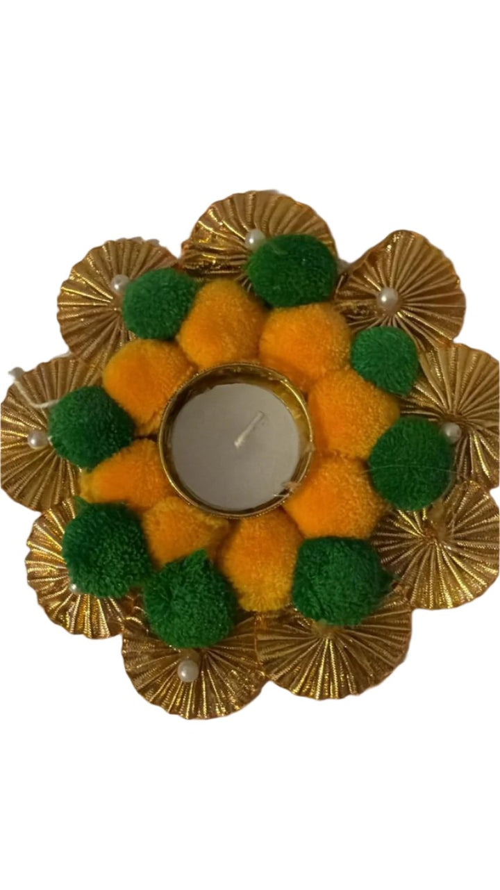 Designer Diya Handcrafted- Green (single)